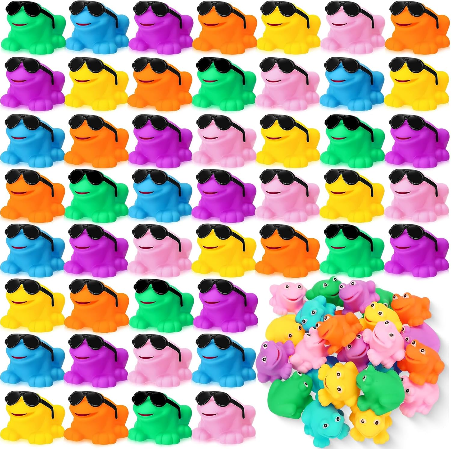 36 Pack Rubber Frogs Bulk Squeak and Floating Rubber Bath Toy Mini Floating 