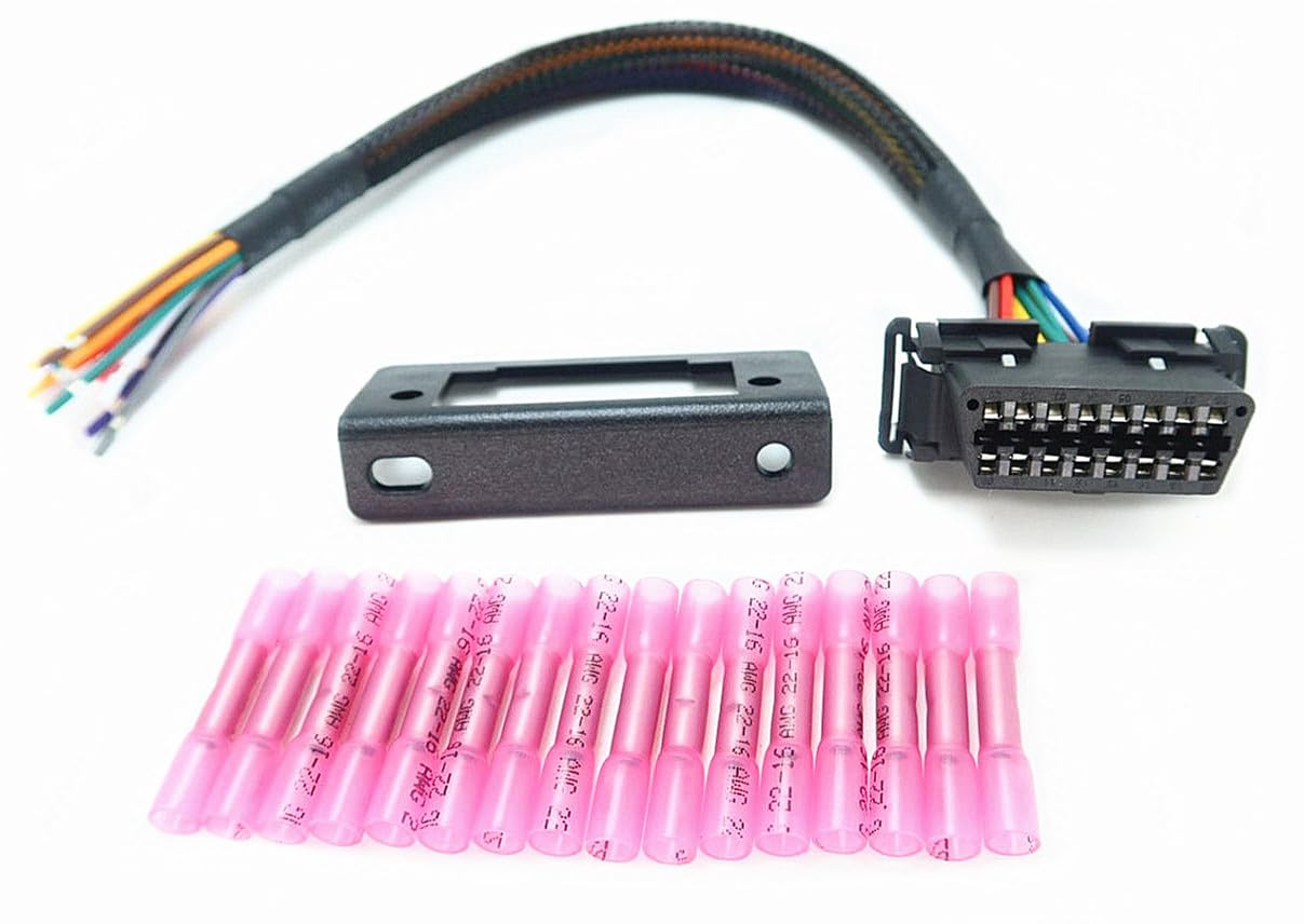 OBD2 J1962 Female to Open Pigtail Cable – 1ft/30cm OBDII Port Bracket