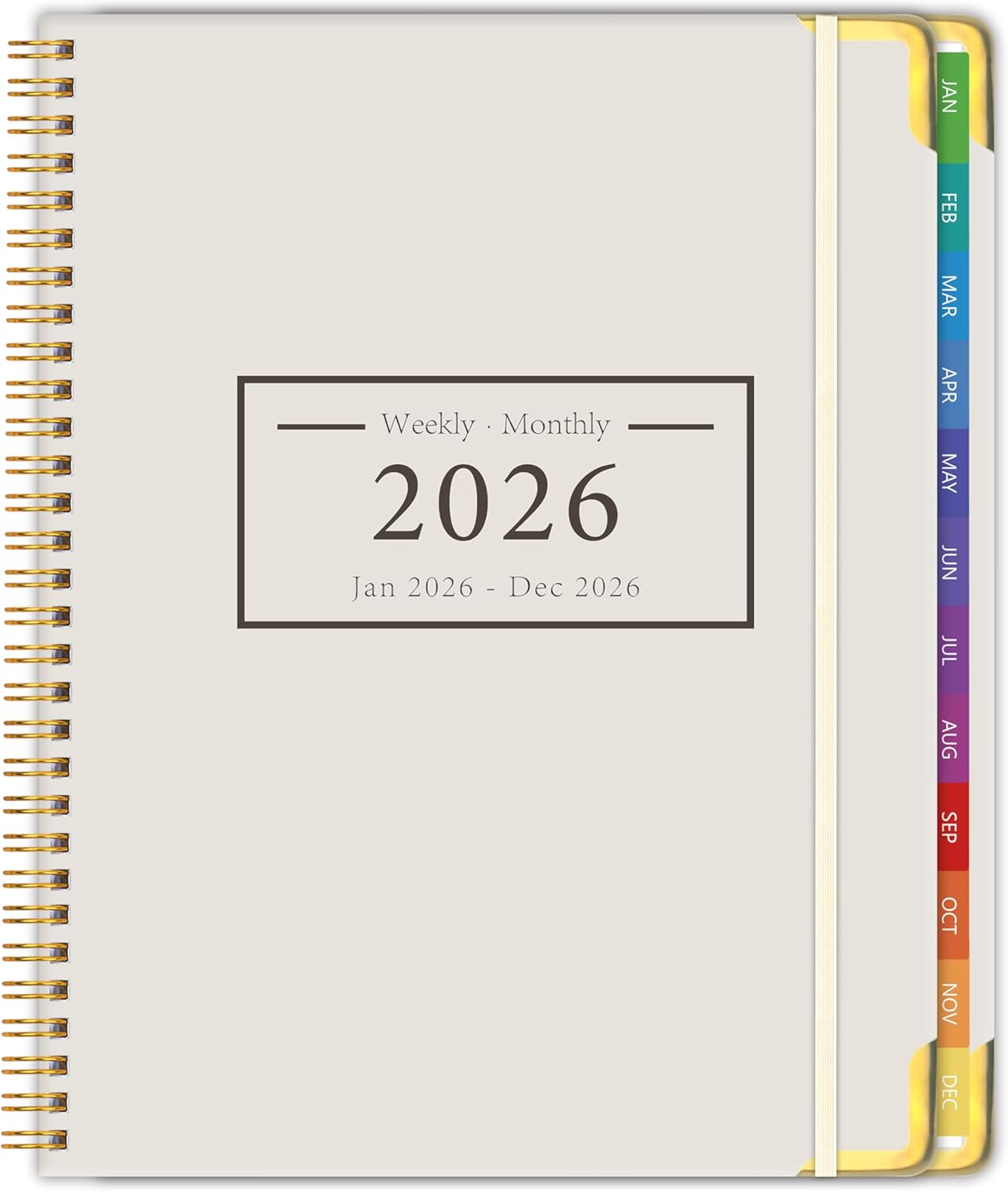 Planner -2026, Hardcover Weekly & Monthly Calendar Planner, January 2026 - December 2026, 8.5
