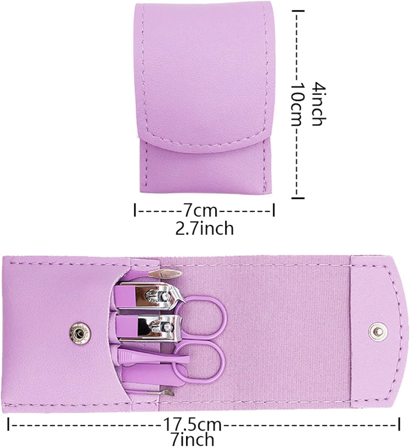 Nail Clipper Set, 7PCS Manicure Set Fingernail Clippers Kit Fashion Color Pur... - Picture 6 of 13