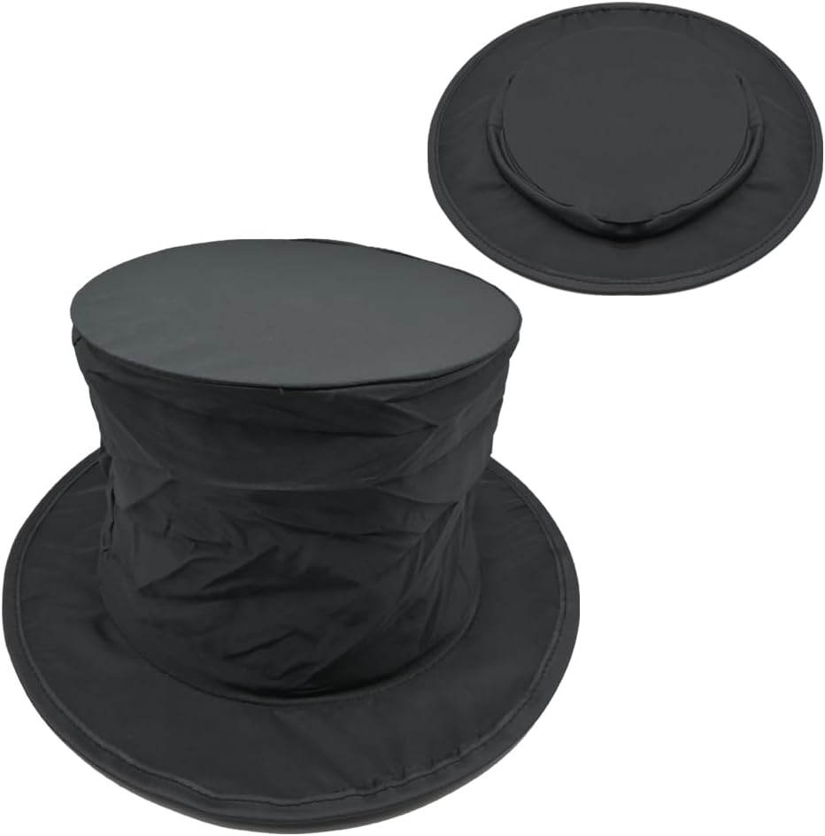 Black Top Hat Folding Magic Hat Magic Trick Costume Magicians Accessory for Party Show