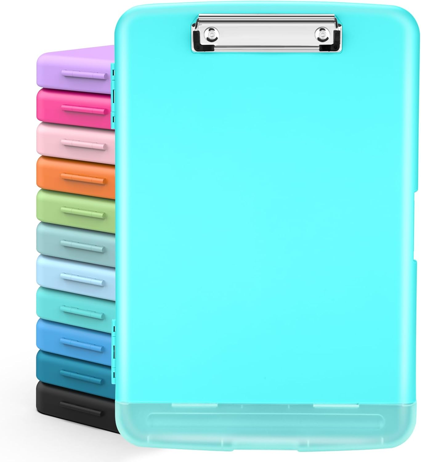 8.5x11 Inch Heavy Duty Clipboards with Storage Pen Holder for Teachers Work