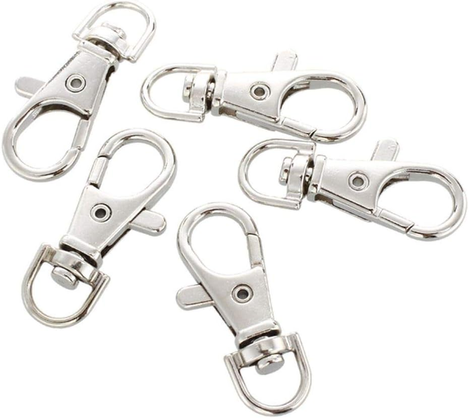 EORTA 50 Pcs 38MM Lobster Claw Clasp Stainless Steel Swivel Clasps Trigger Snap Hooks Landyard Clip Jewelry Findings for Keychain Sewing Craft DIY, Silvery