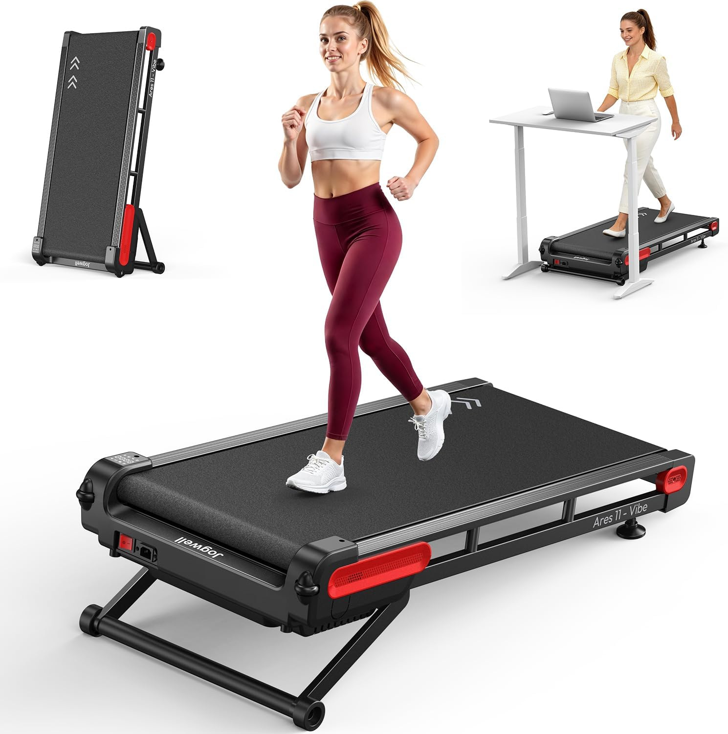 Walking Pad with 15% Auto Incline, Full-Deck under Desk Treadmill for Home Office, Quiet 3.0HP Brushless, Vertical Storage, Portable 4-Wheel Mobility, Gradual Soft-Stop