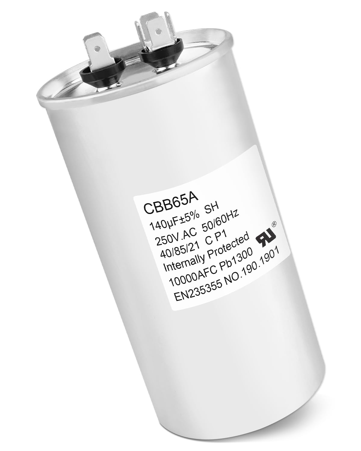 CBB65A Run Capacitor 250VAC 250V AC 140Uf 140MFD 140 Uf 40/85/21 C P1 50/60Hz 10000AFC PB1300 for Air Conditioner, HVAC Compressor or Fan Motor