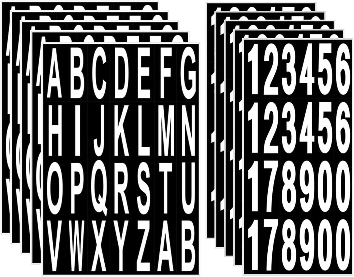 10 Sheet 3 Inch Mailbox Numbers and Letters Cut Classic Style Self-Adhesive Vinyl Waterproof Stickers Letter Decals Sticky for outside Signs, Window, Door, Car, Truck, Home, House Address (White)