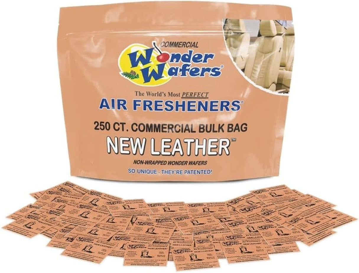 250 Count New Leather Unwrapped Automobile Professional Use Air Fresheners Car and Truck Detail