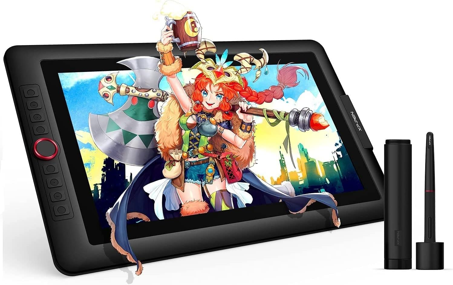 XP-PEN Artist15.6 Pro 15.6 Inch Drawing Pen Display Graphics Monitor Full-Laminated Technology Drawing Monitor with Tilt Function and Red Dial (8192 Levels Pen Pressure, 120% sRGB)