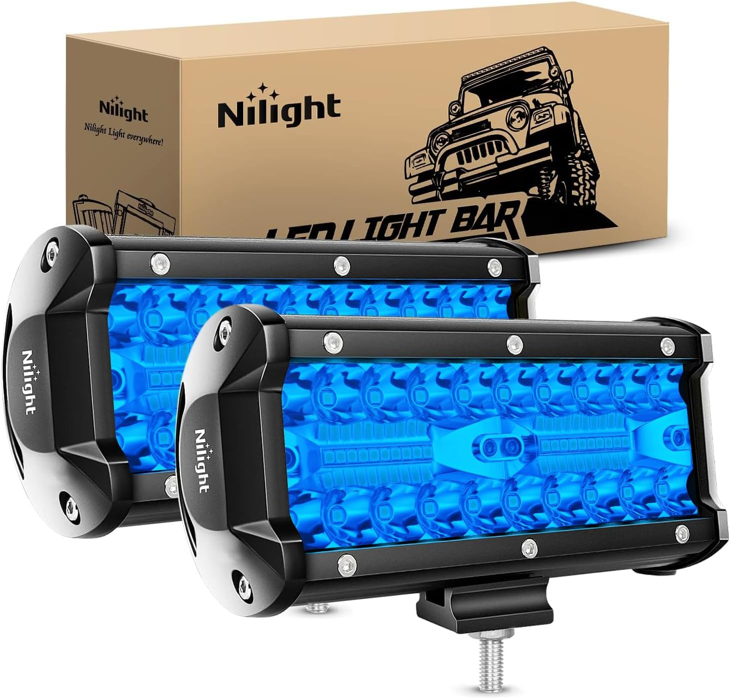 Nilight LED Pods 4PCS 6.5 Inch 120W Light Bar Triple Rows Spot Flood Combo Dr... - Picture 13 of 17