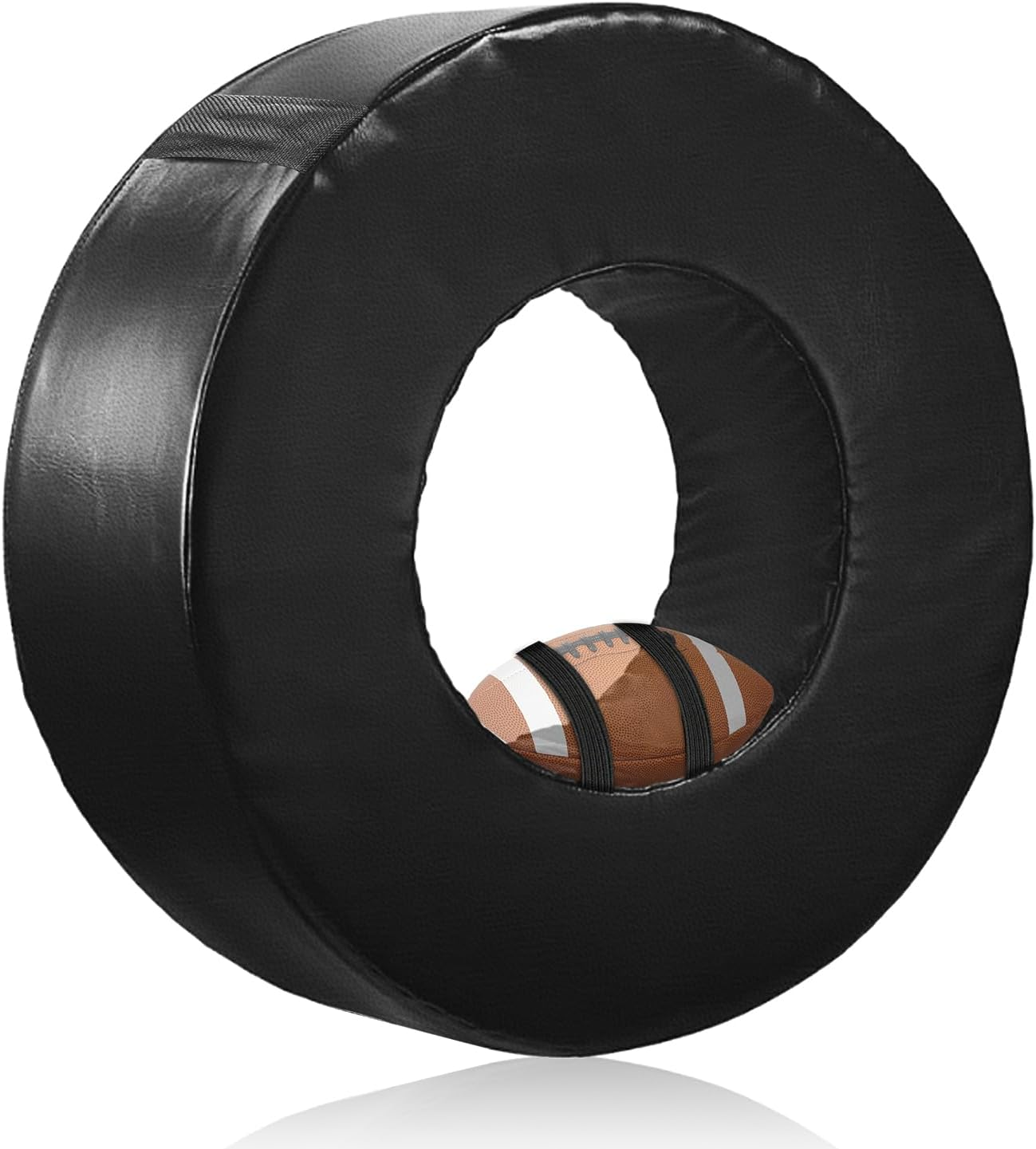 Football Tackle Wheel Tackling Dummies for Football High-Density Sponge and Waterproof PU Leather Tackling Ring with Straps for Youth Football Practice