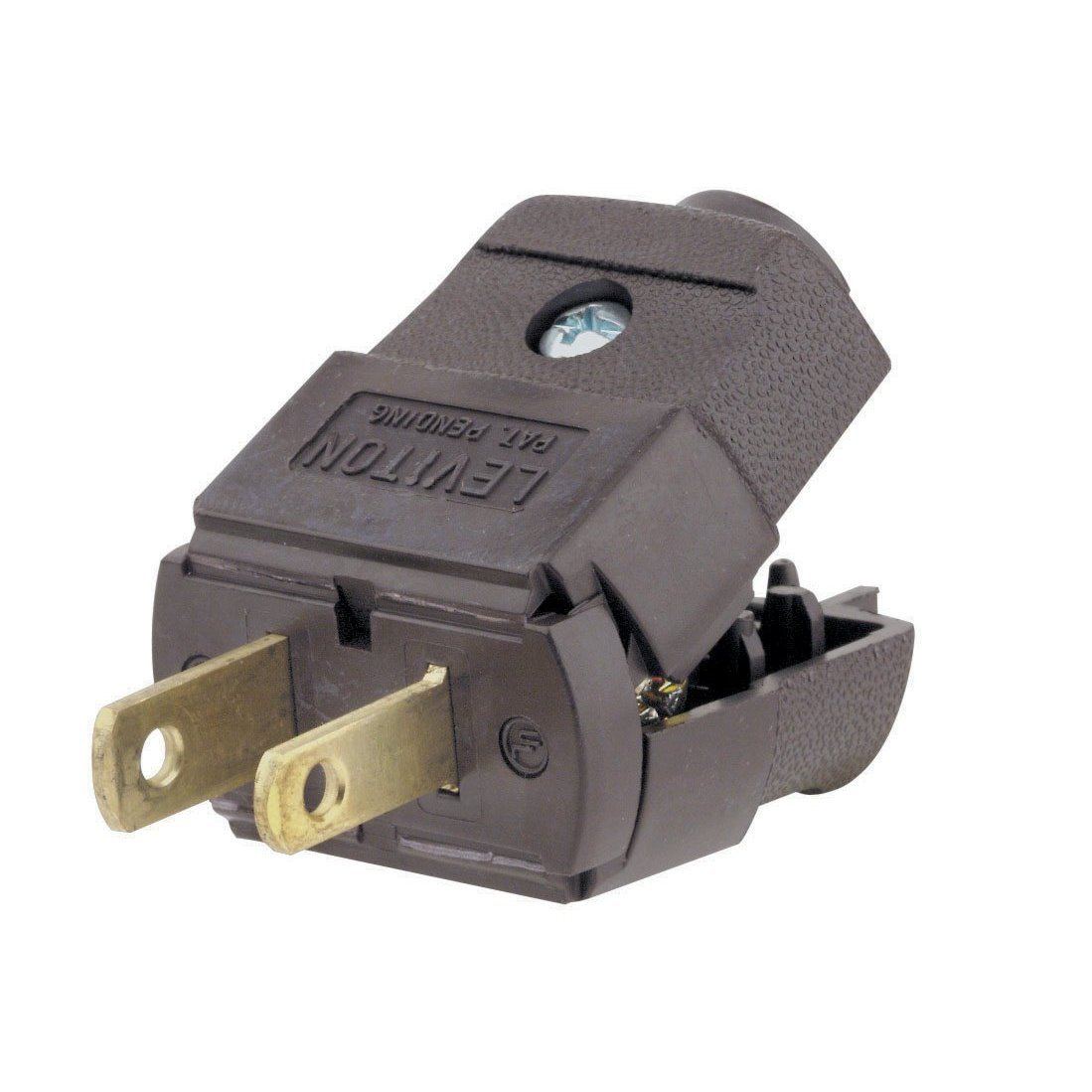 15 Amp, 125 Volt, NEMA 1-15P, 2P, 2W, Plug, Straight Blade, Residential Grade, Polarized, Non-Grounding, 101-P, Brown
