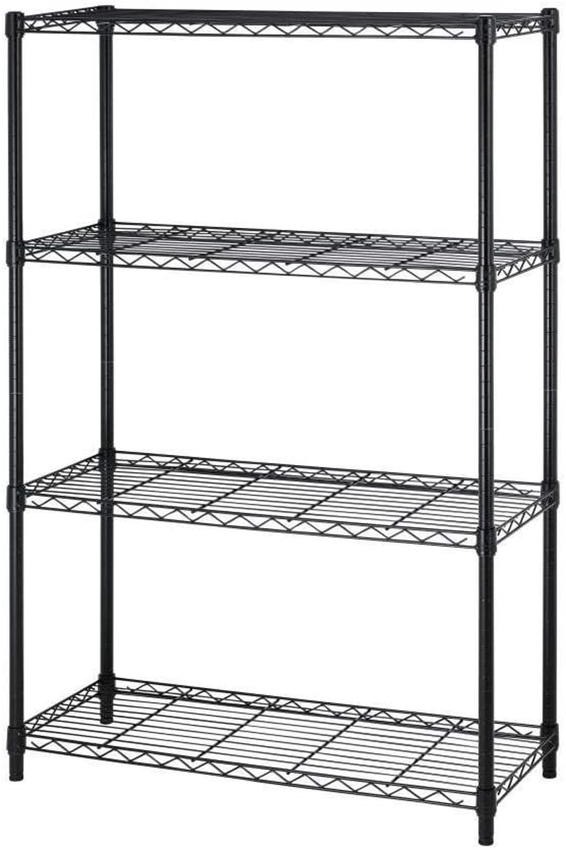 4 Tier Shelving Unit NSF Wire Shelf Metal Large Storage Shelves Heavy Duty Height Adjustable Commercial Grade Steel Utility Layer Shelf Rack Organizer 1000 LBS Capacity -14X36X54,Black