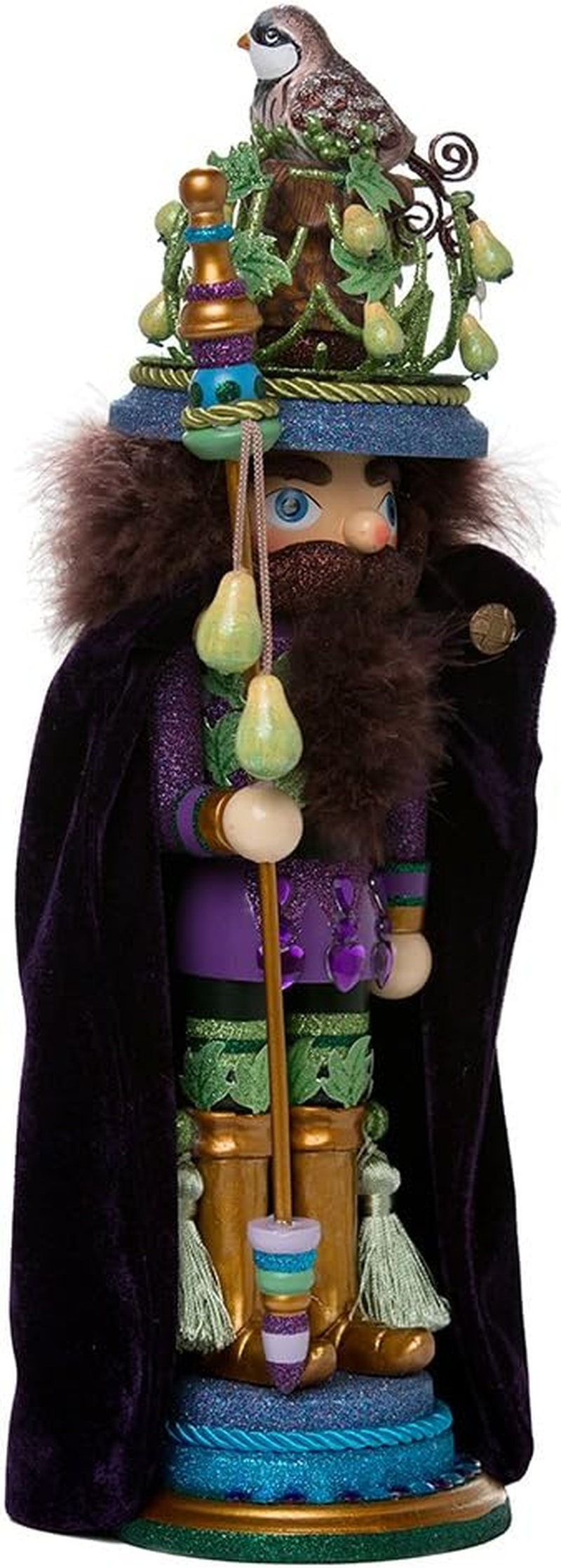 Kurt Adler 18-Inch Hollywood Partridge in a Pear Tree Nutcracker, Black