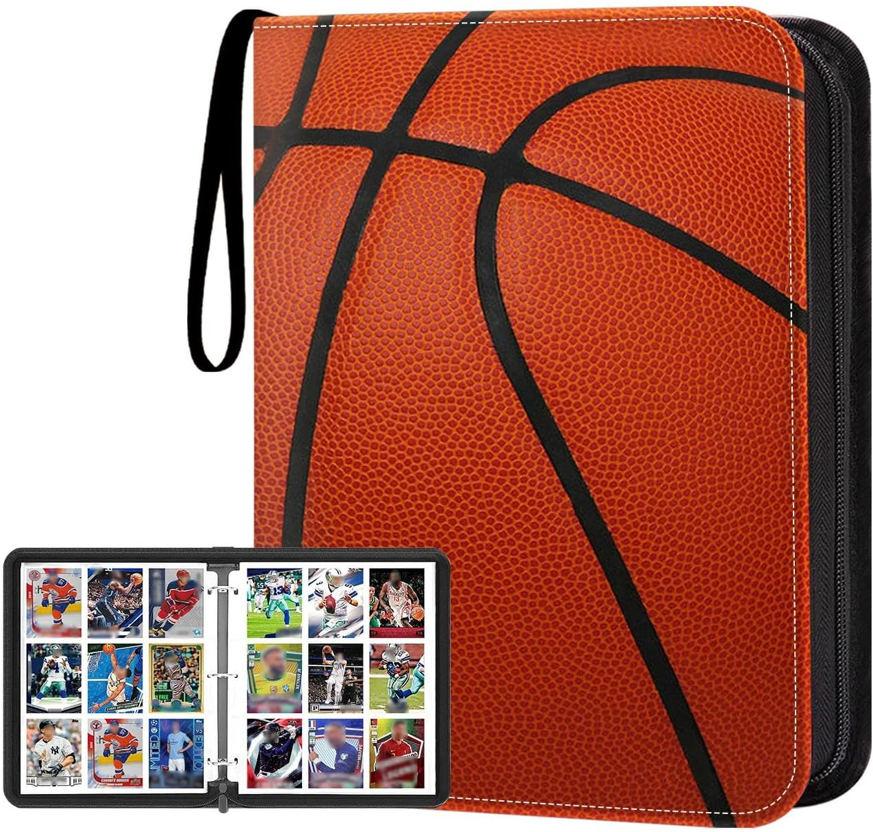 900 Pockets Basketball Card Binder, Trading Card Holder with Sleeves Card Collectors Album, Fit for Basketball Cards Football Cards Baseball Soccer Hockey Sport Trading Cards, MTG, TCG