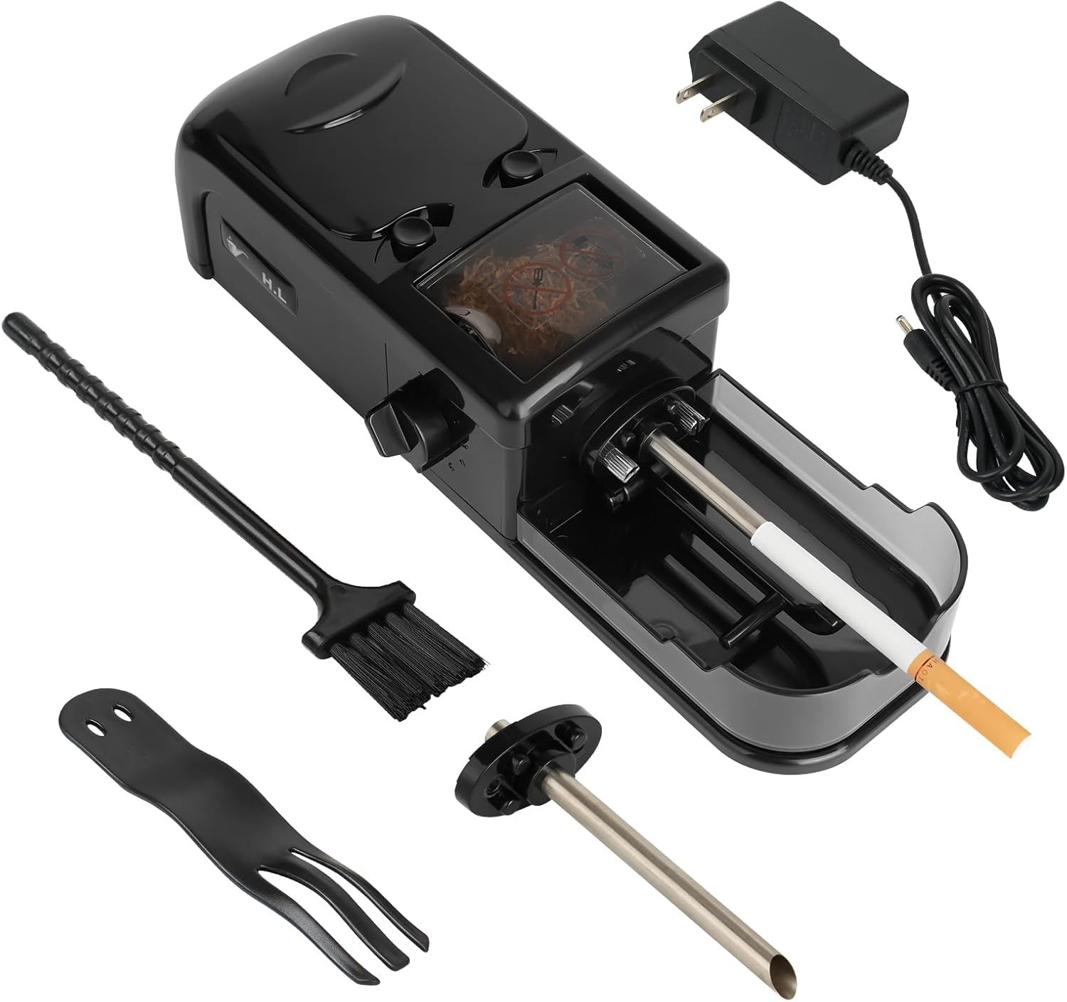 Electric Cigarette Rolling Machine, Portable Tobacco Injector Machine Can Grind Filled with Herb, Tobacco, Etc Suitable for Cigarette Tubes and Rolling Papers