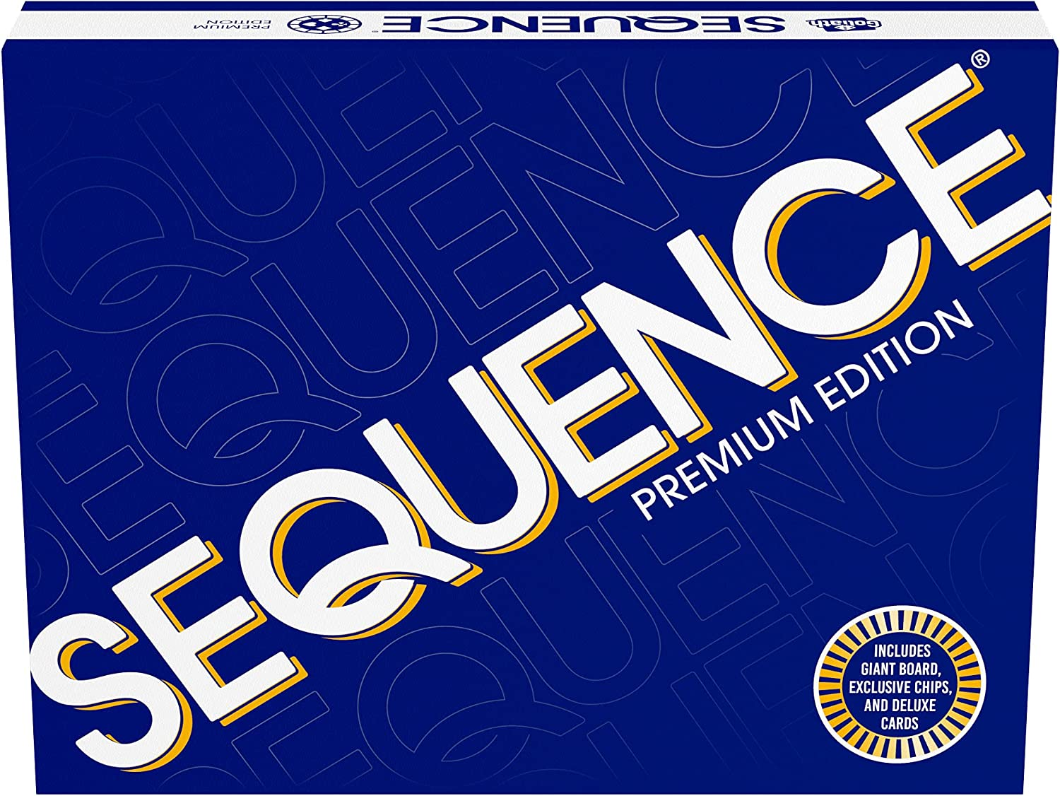 Sequence Premium Edition - Stunning Set with Giant Board (20.25 X 26.25 Inches), Exclusive Chips and Deluxe Cards by , Blue, for Ages 7+