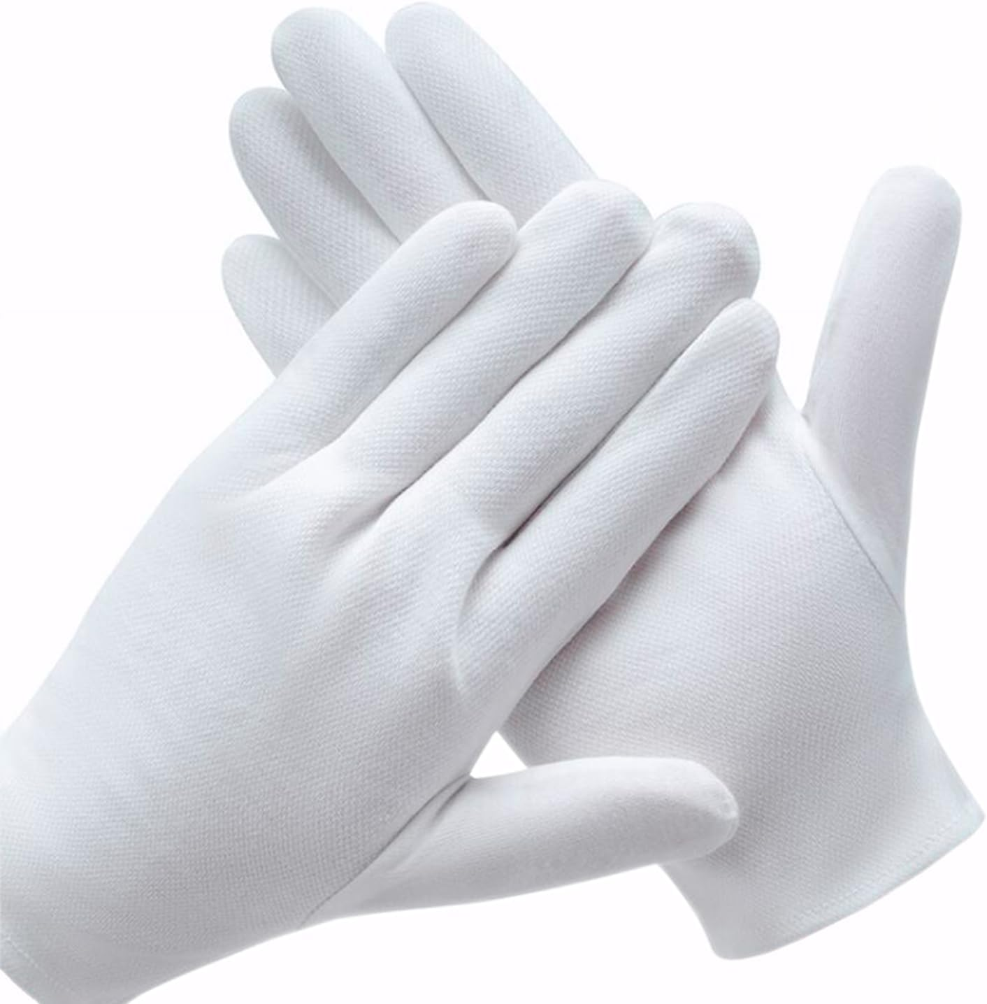White Cotton Gloves for Inspection Photo Jewelry Silver Coin Archive Costume
