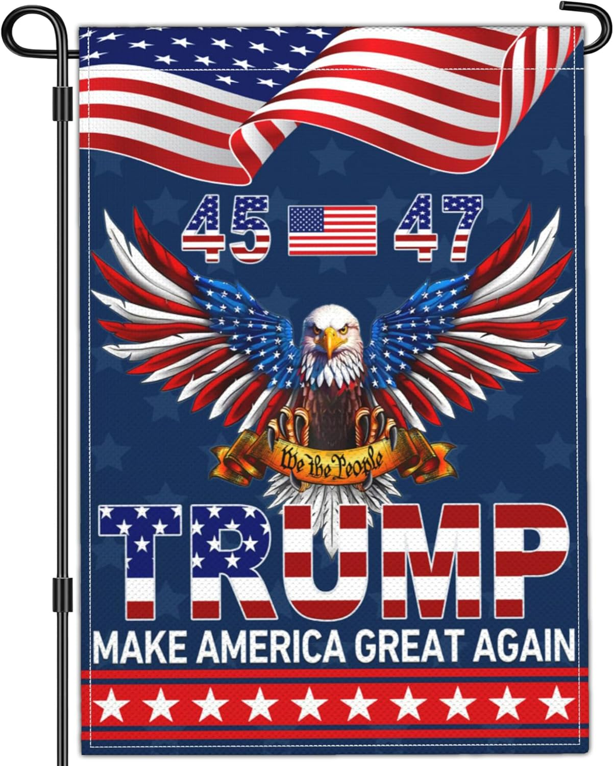 We Took America Back Flag Patriotic American Bald Eagle Yard Signs Garden Flags for outside 12X18 Double Sided Outdoor House Holiday Decorations
