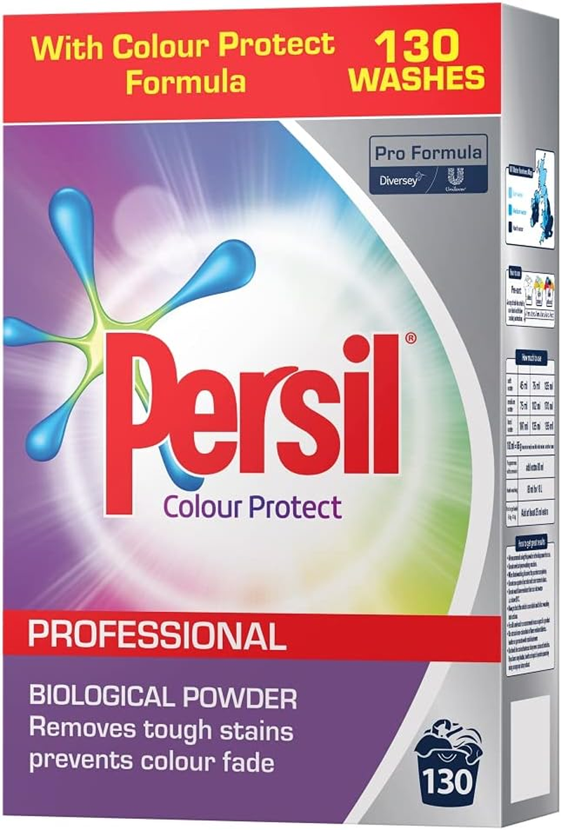 Persil Professional Biological Washing Powder with Colour Protect Formula, 130 Washes, 8.4Gm