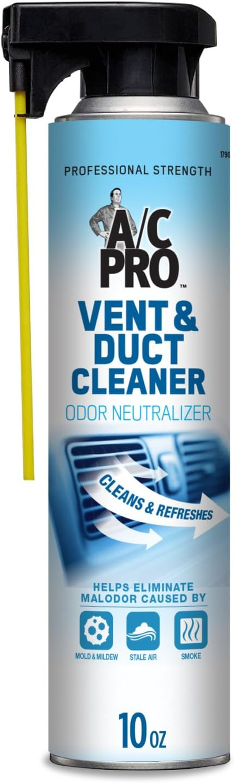 Certified Vent and Duct Cleaner, Professional Strength Odor Eliminator for Cars, Truck, and HVAC, 10 Oz, Interdynamics
