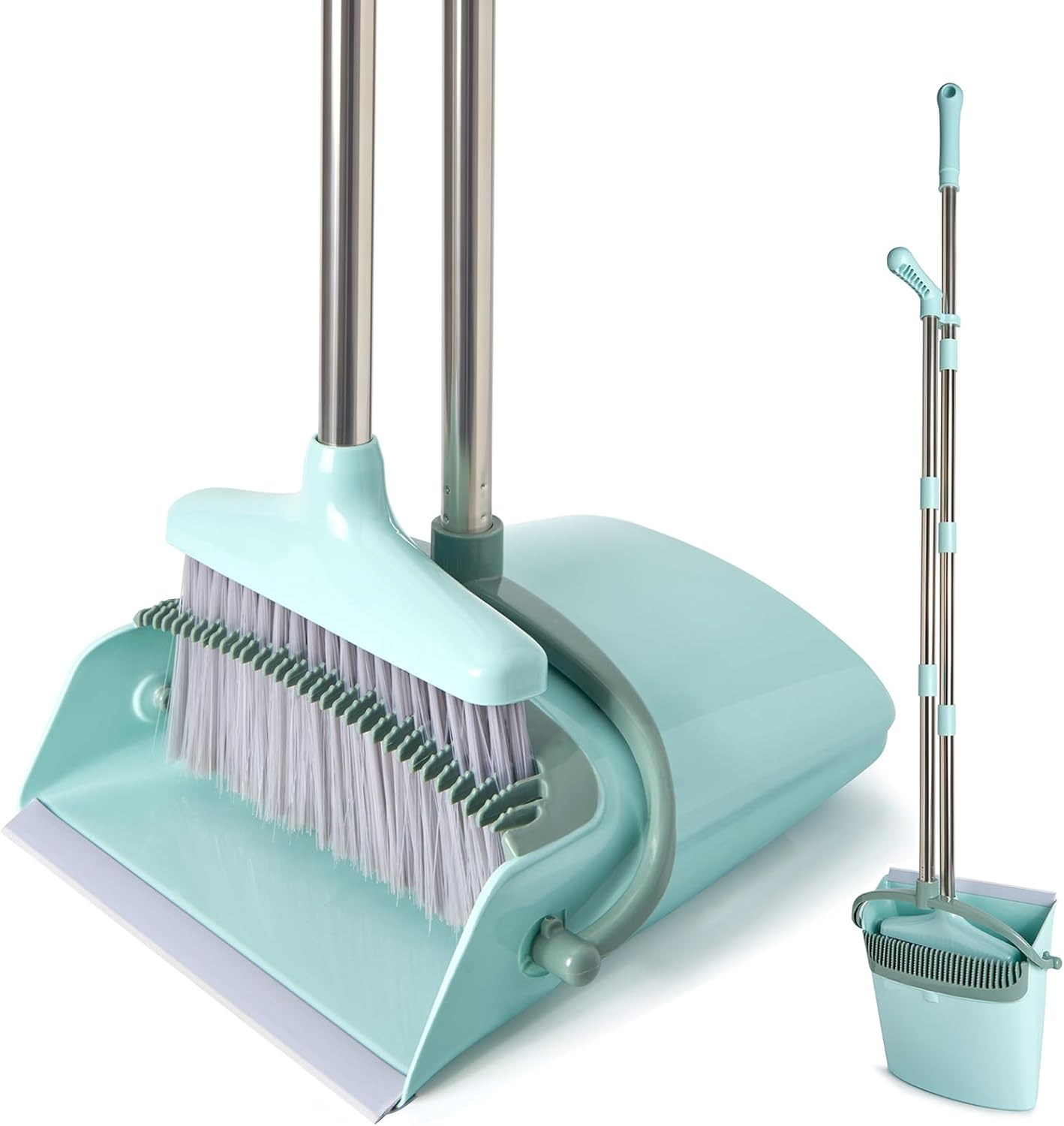 XXXFLOWER Broom and Dustpan Set with Cleaning Teeth, 55
