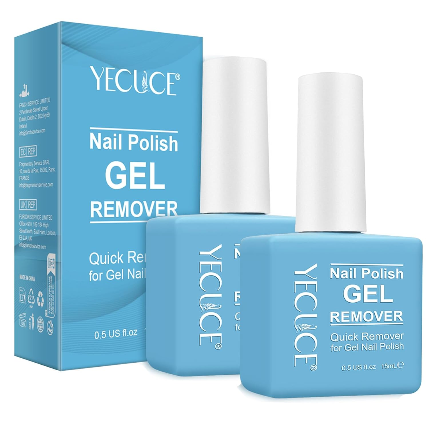 Gel Nail Polish Remover, (2Pcs) Gel Polish Remover for Nails, No Need for Foil, Quick & Easy Polish Remover in 2-3 Minutes, No Need Soaking or Wrapping-15Ml
