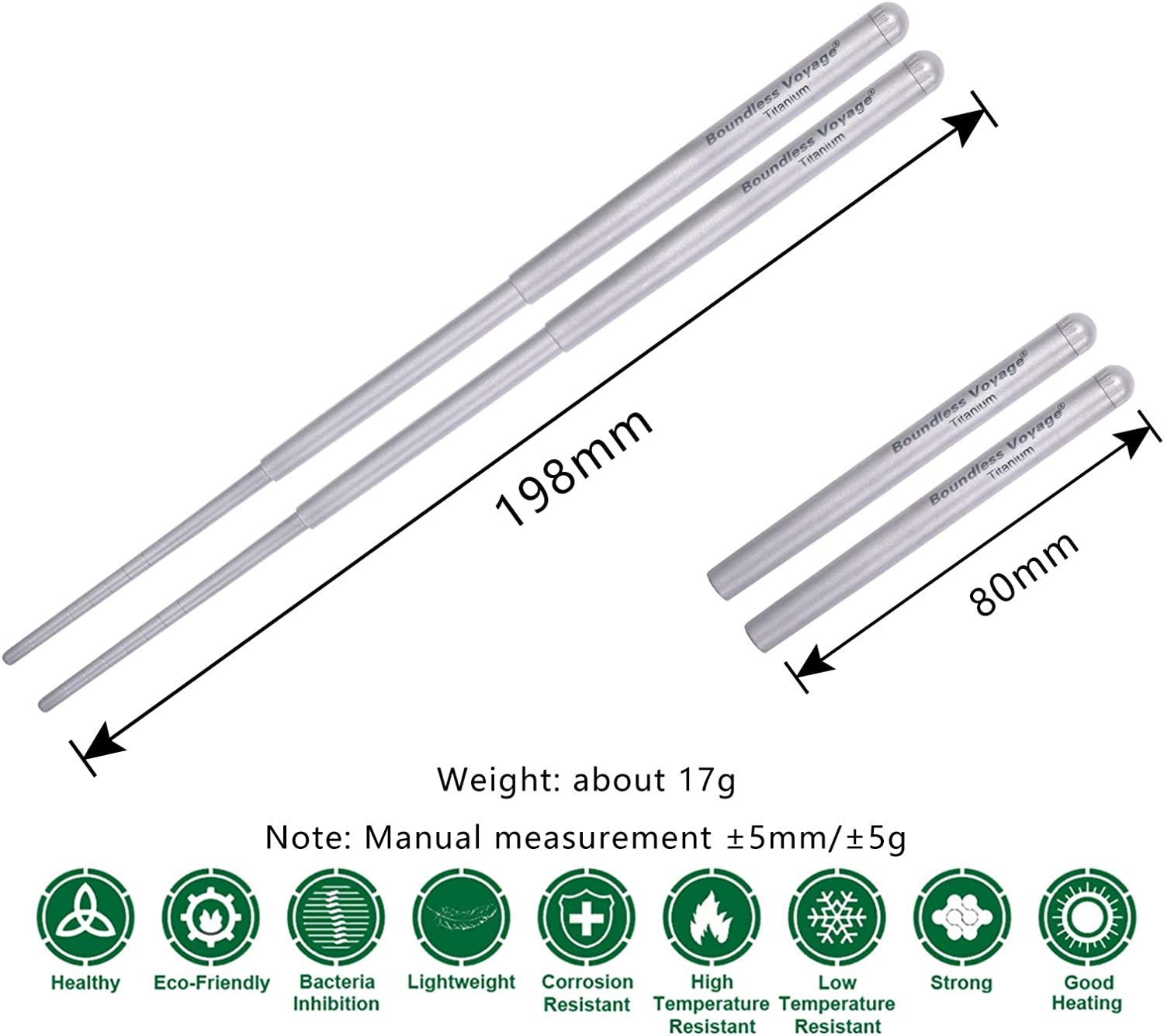 Boundless Voyage Titanium Folding Tableware Fork Spoon Spork Chopsticks Ultra... - Picture 3 of 13