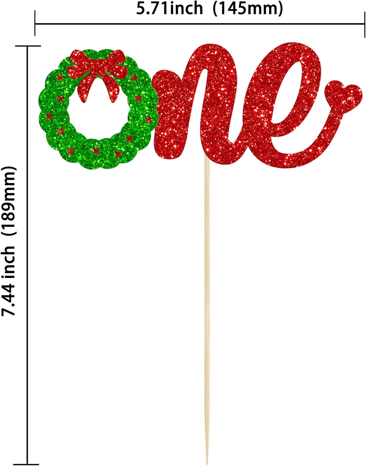 Gyufise 1 Pack Christmas Wreath One Cake Topper Red Green Merry Christmas Cak... - Picture 3 of 32