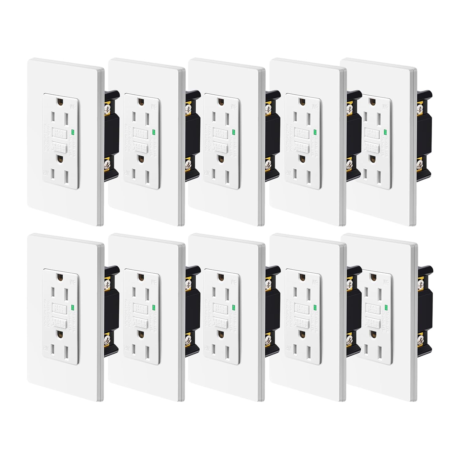 GFCI 15A Weather-Resistant Outlet with LED Indicator, ETL Certified, White