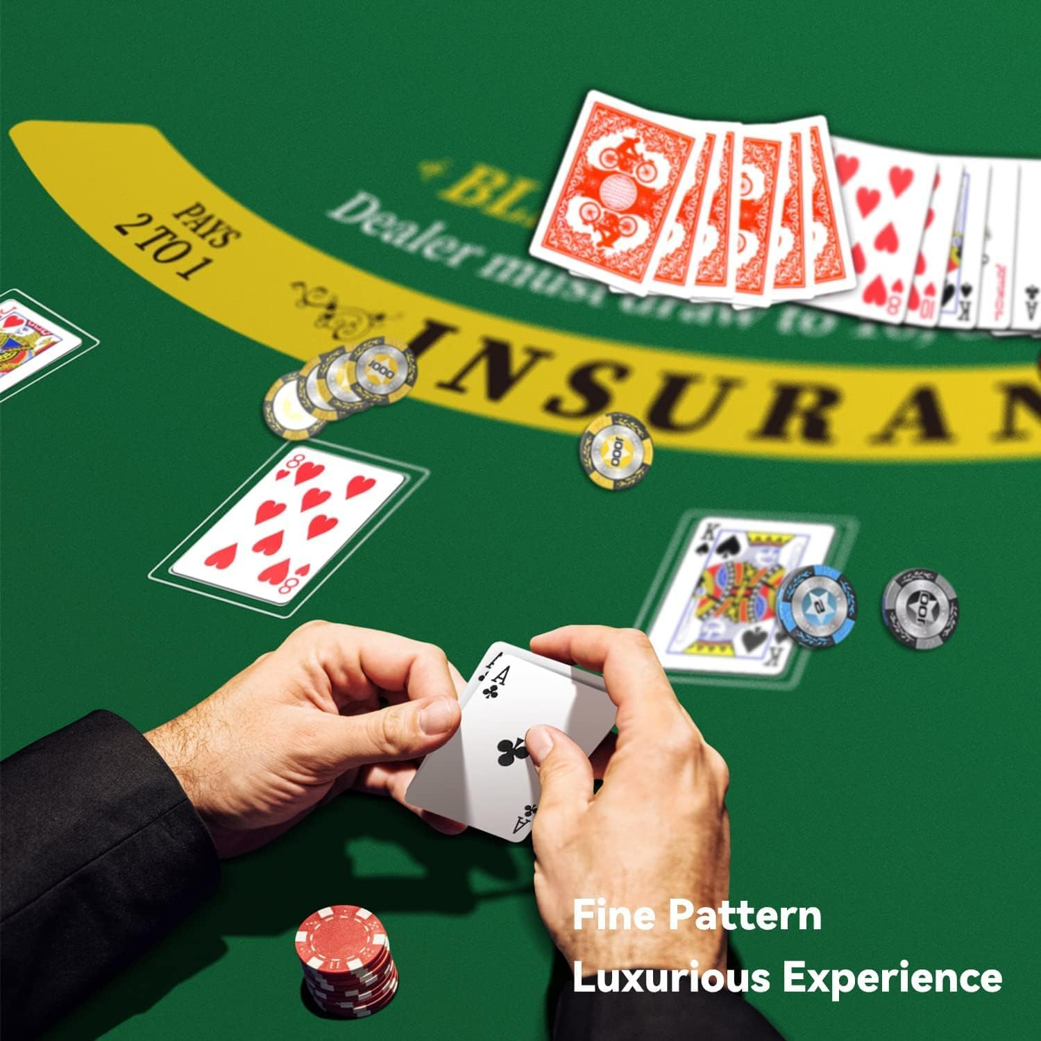 180 * 90cm Poker Mat for Table with Carrying Bag, Professional Casino Blackja... - Picture 8 of 13