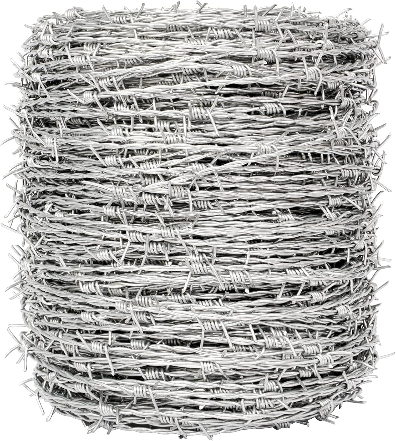 Real Barbed Wire 1320FT, 4 Point Barbed Wire Roll 18 Gauge for Crafts, Fences, Critter Deterrent, Bird Feeder, Garden