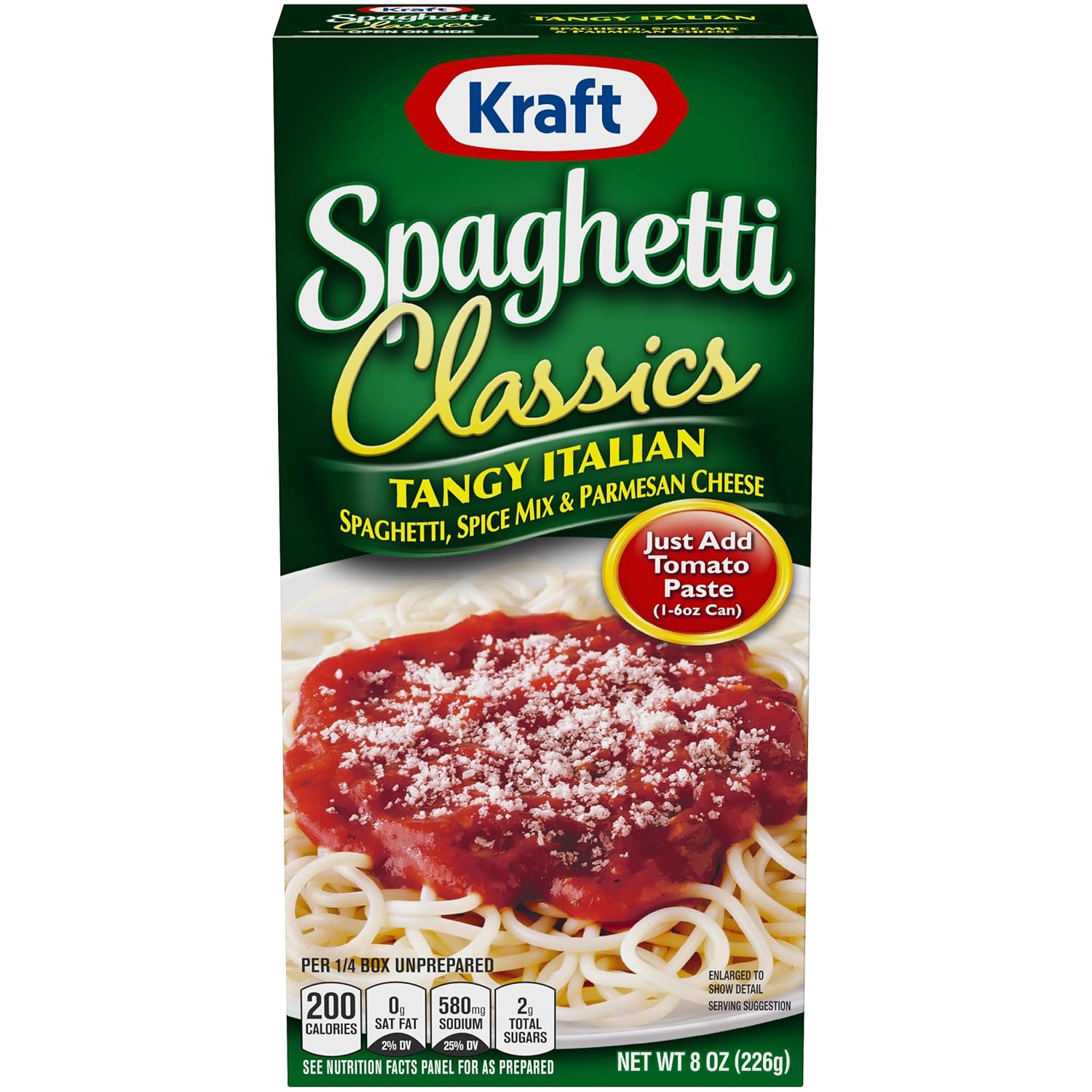 Kraft Spaghetti Classics Tangy Italian Spaghetti, Spices, & Parmesan Cheese Meal Mix, 8 oz Box