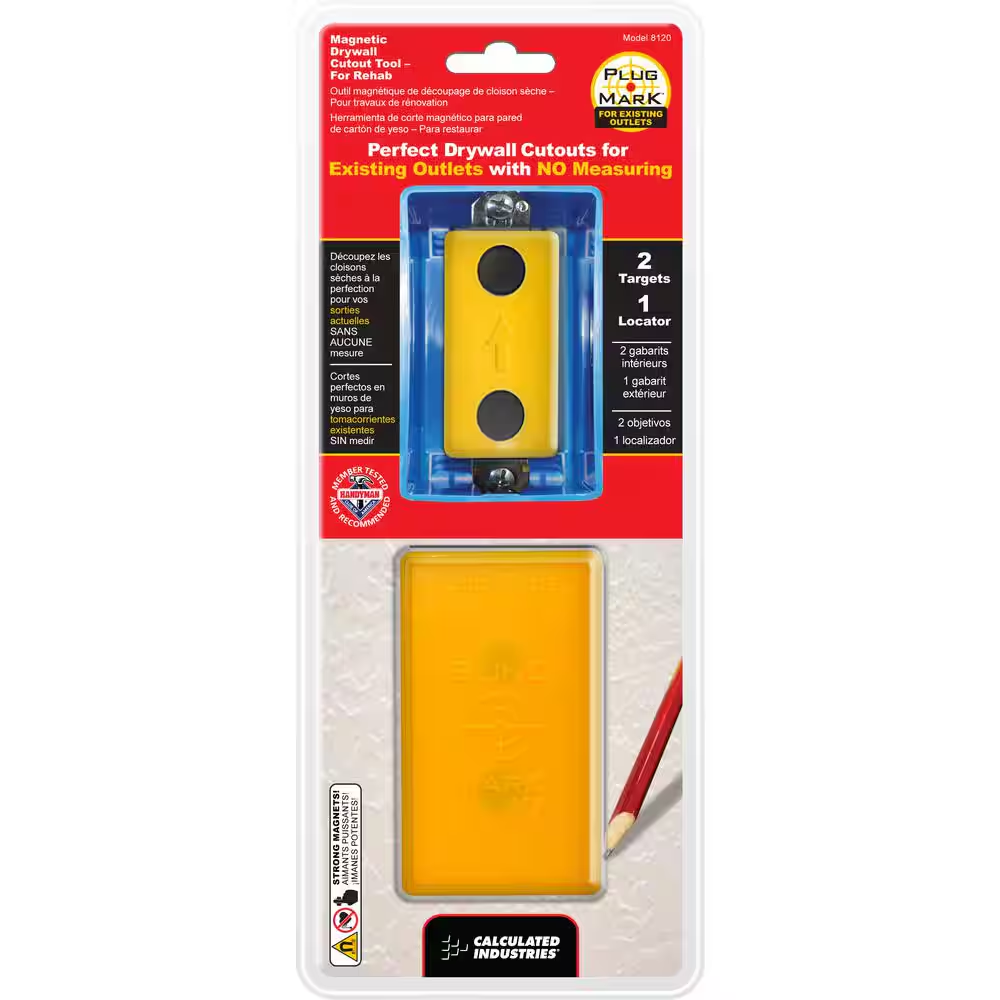 Plug Mark Magnetic Drywall Cutout Tool for Existing Outlets Free Ship NEW