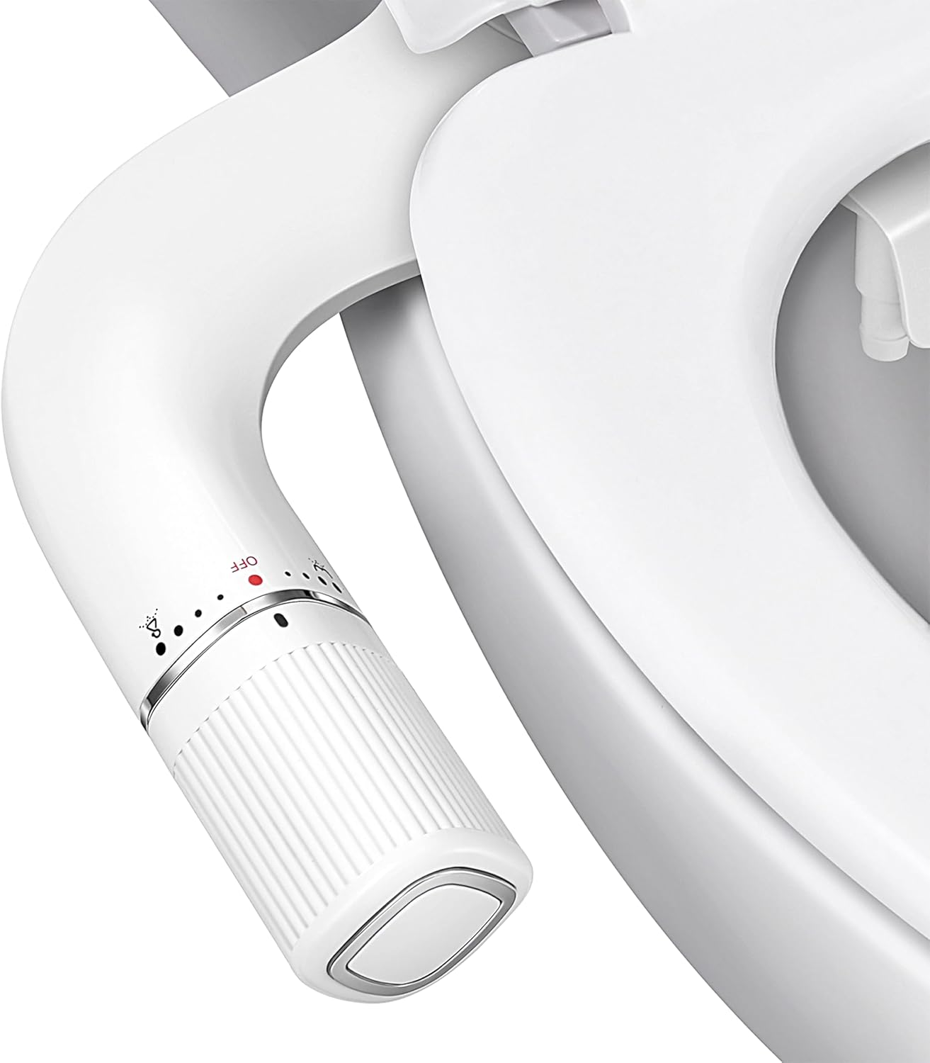 Ultra Slim Bidet Attachment Dual Nozzle Adjustable Cold Water Silver