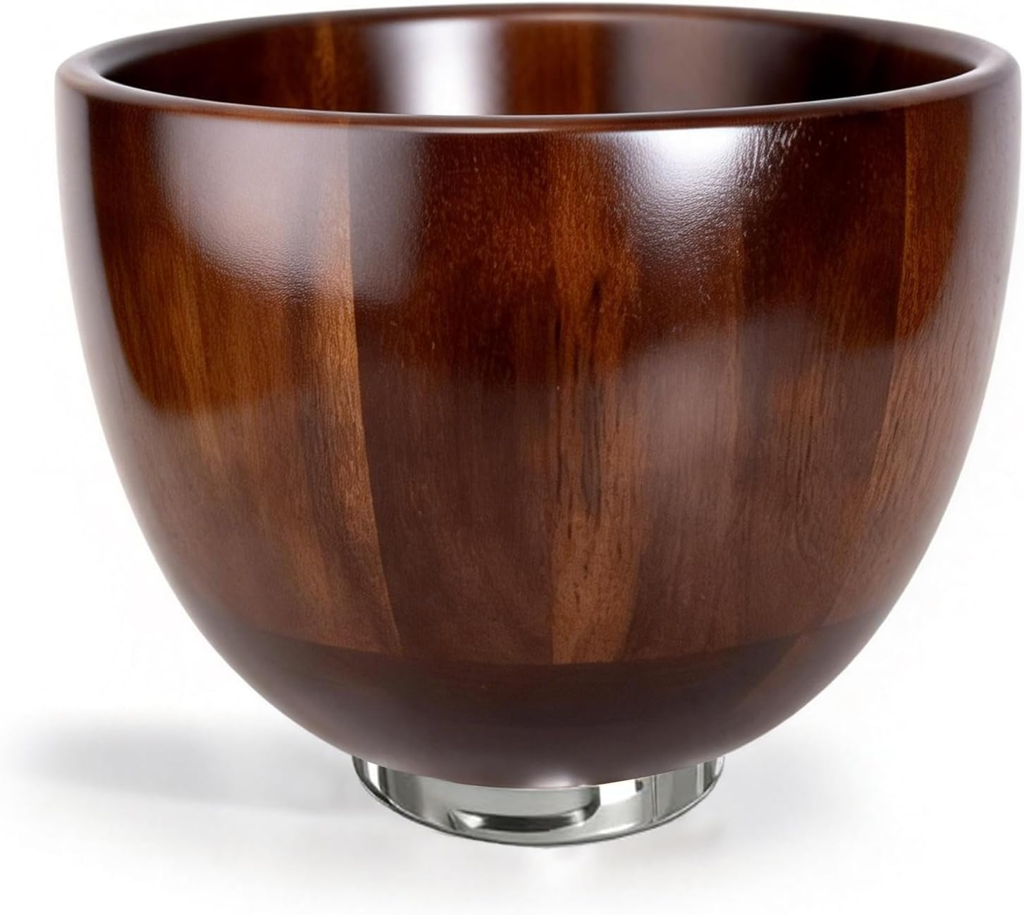 Wooden Mixing Bowl for Kitchenaid 4.5 & 5 QT Tilt-Head Stand Mixer, Solid Acacia Wood Bowl with Stainless Steel Locking Base, Hand-Finished Natural Grain, Not for Bowl-Lift Models