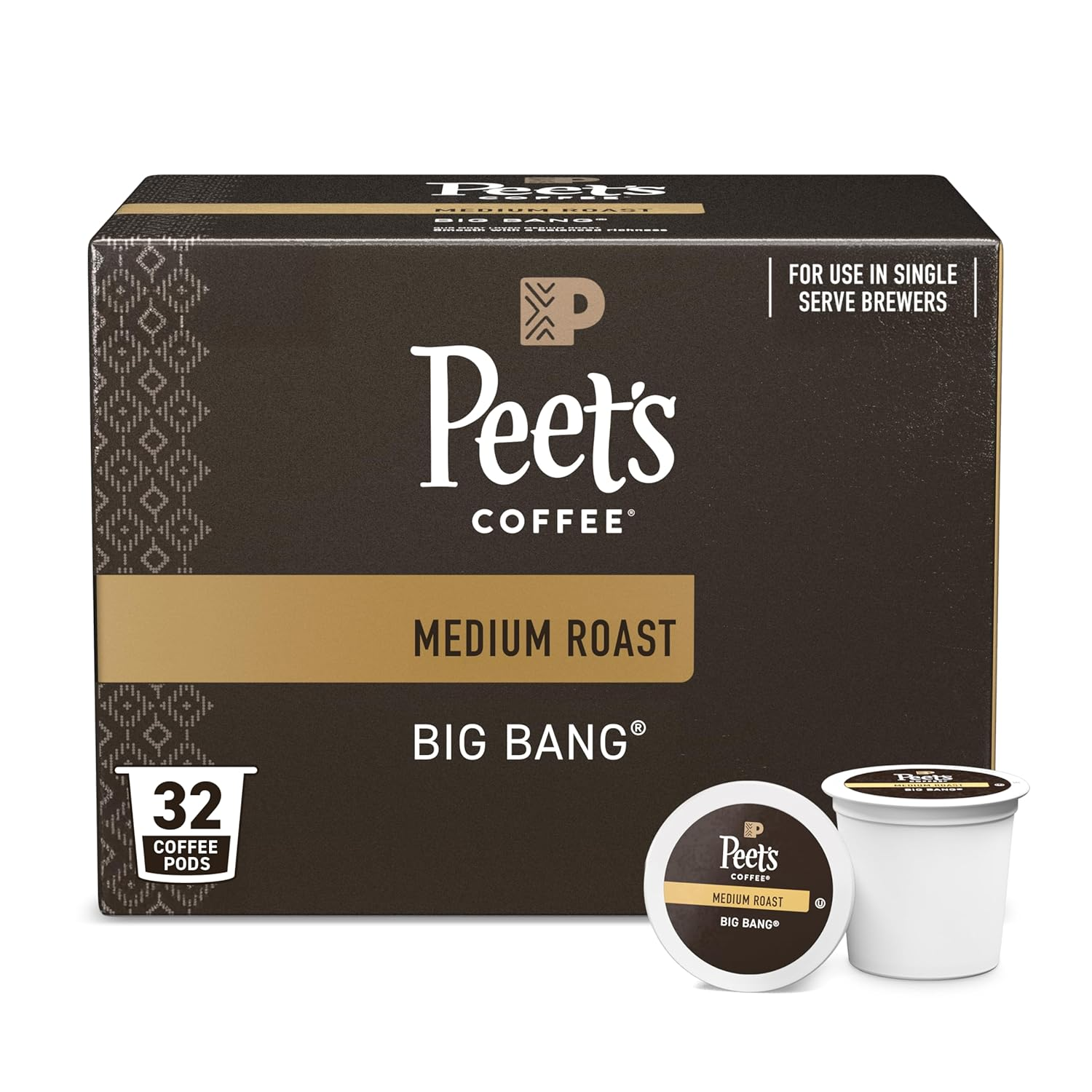 Peet's Coffee Big Bang Medium Roast K-Cup Pods - 32ct Box - 100% Arabica Keurig