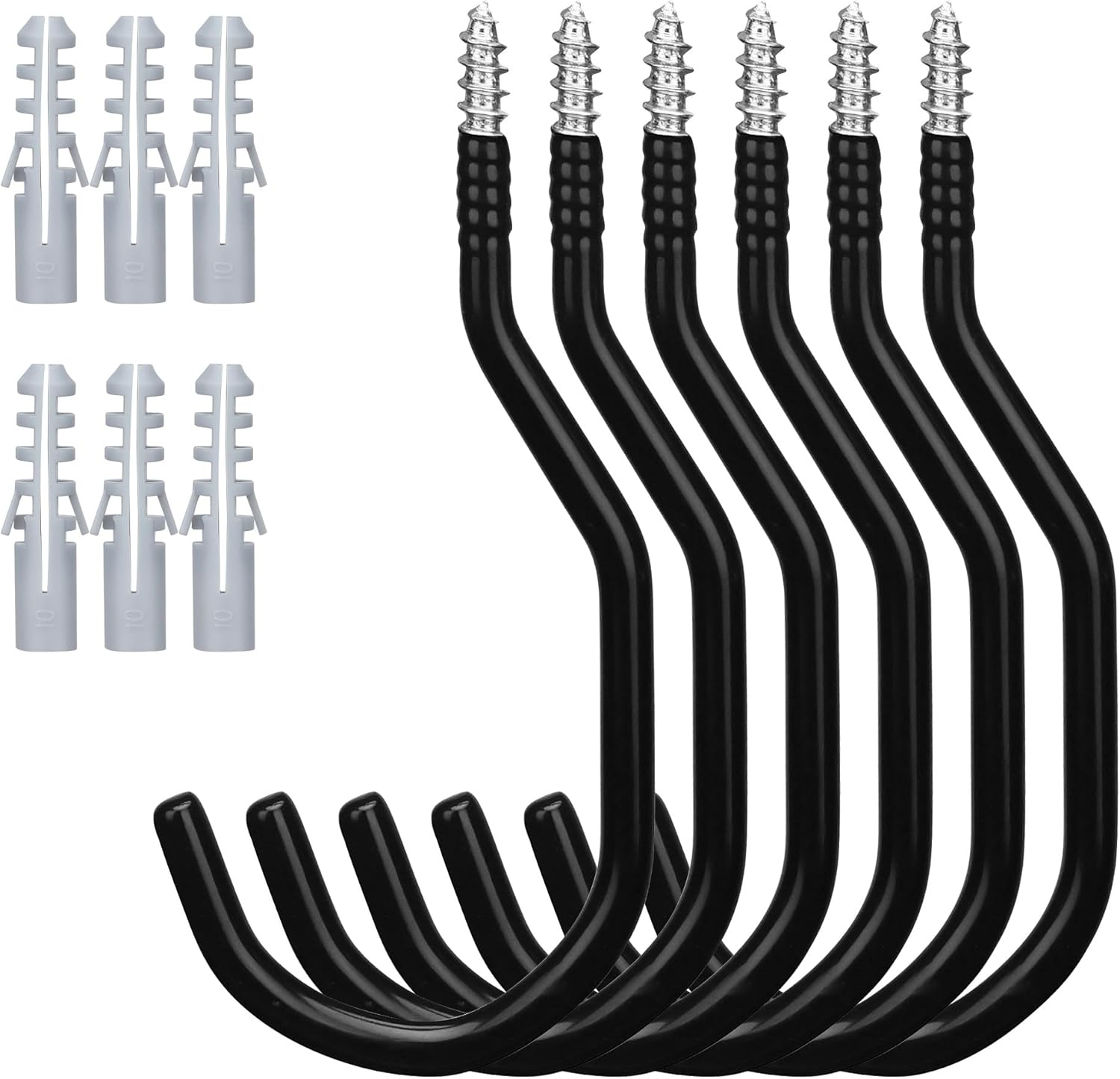 6-Pack Heavy Duty Garage Storage Hooks, 6