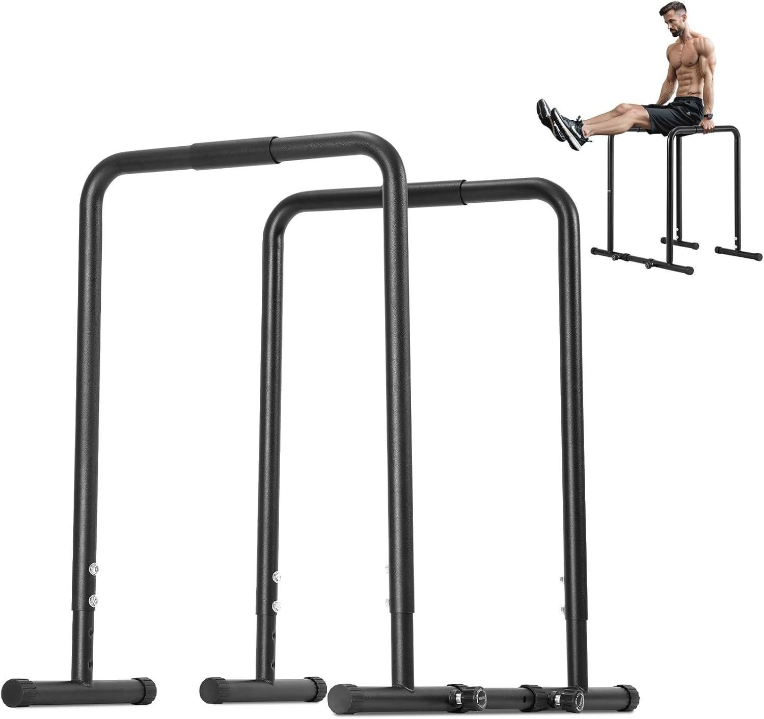 Heavy Duty Dip Stand, Portable Functional Fitness Bar, Workout Dip bar Station Stabilizer Parallette Push Up Stand, 300LBS(130kg) Loading Capacity