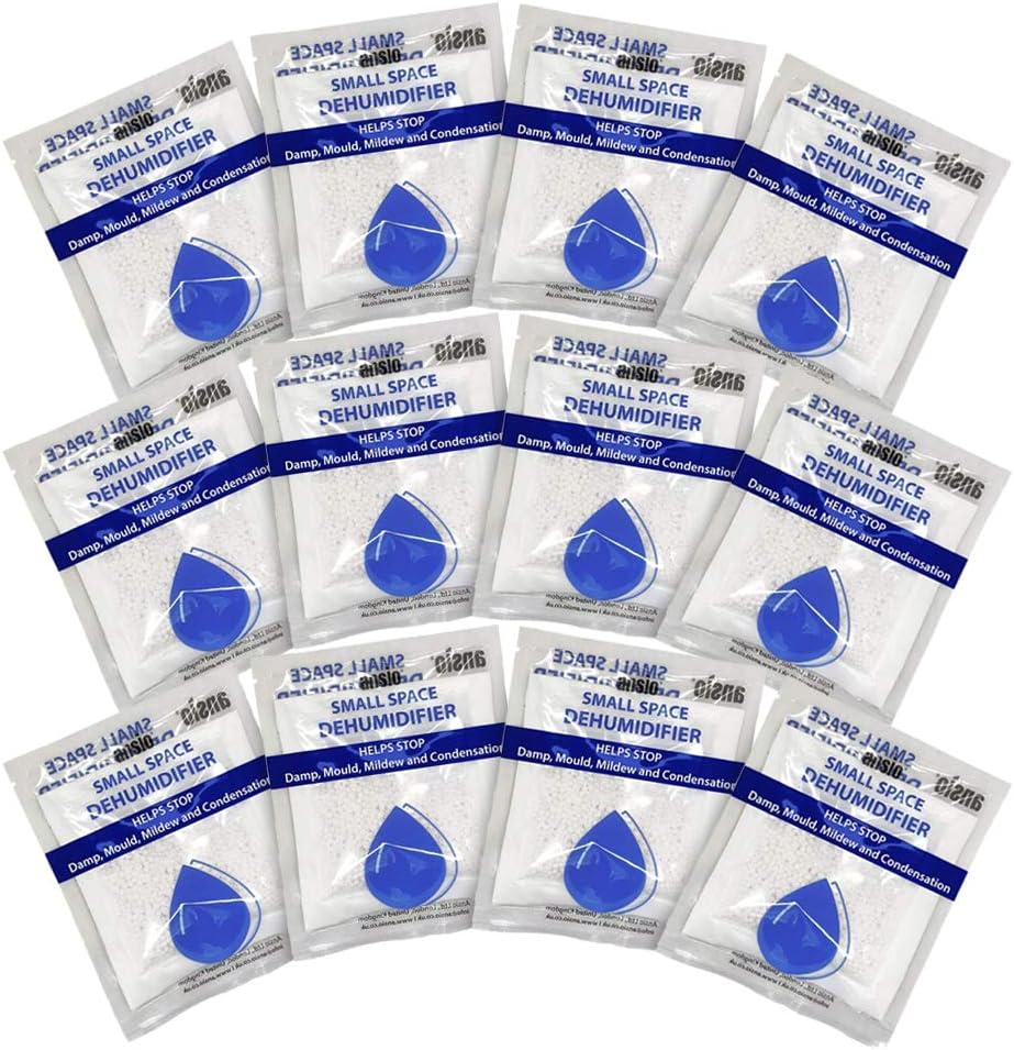 Deumidificatore per Interni Bustine per Assorbitore Di Umidità, Sacchetti per Deumidificatore per Cassetti, Bustine per Deumidificatore per Piccoli Spazi 12 X 36 Grammi