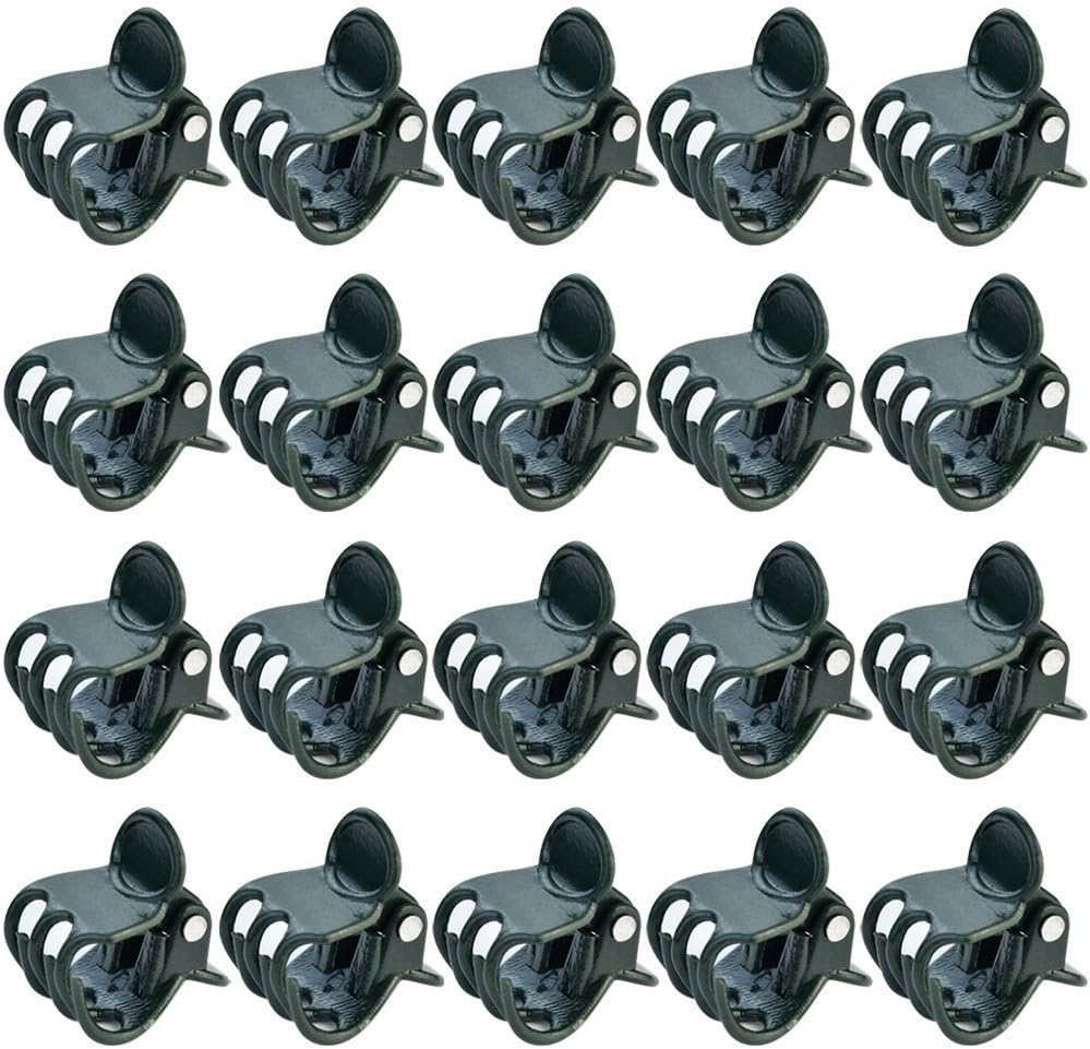 100 Pcs Plant Clips, Orchid Clips Plant Orchid Support Clips Flower and Vine Clips for Supporting Stems Vines Grow Upright Dark Green