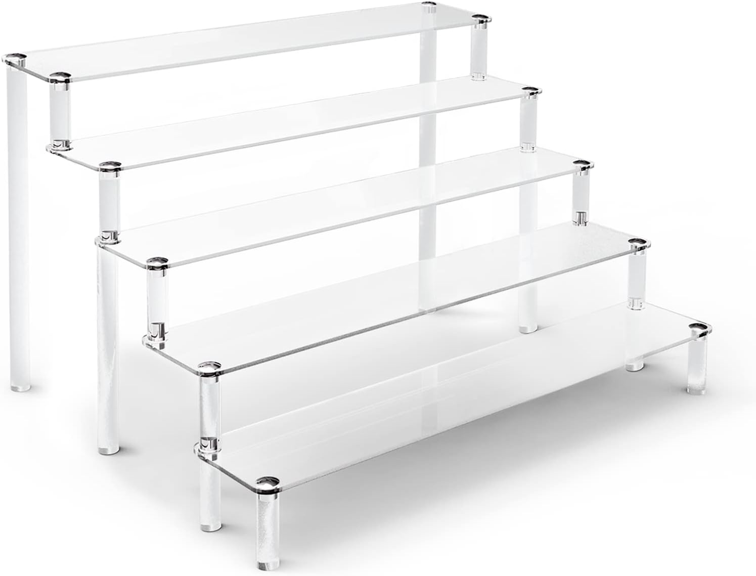 ULENDIS 5 Tier Acrylic Stands for Display, Clear Display Stand Risers Shelf