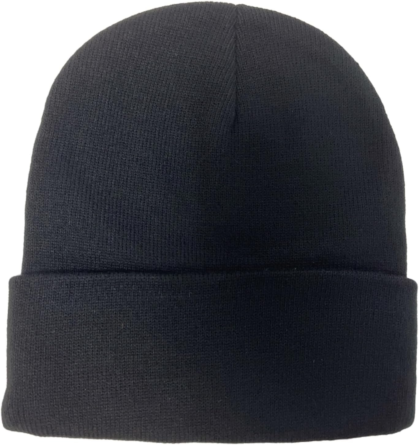 Classic Acrylic Beanie for Men Women Plain Knit Cuffed Winter Warm Hat Unisex