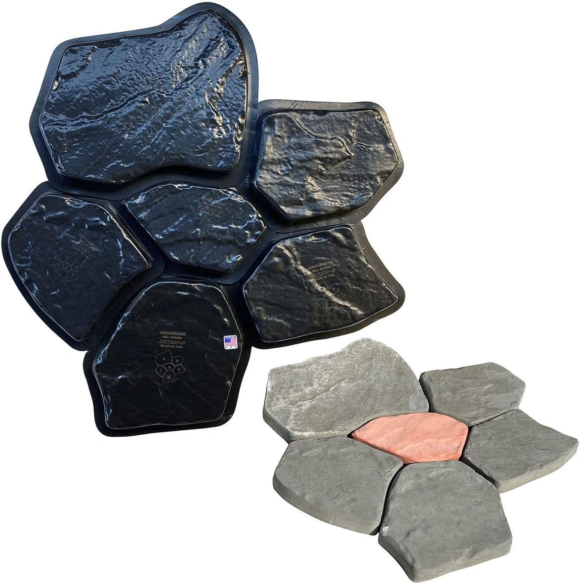 Flagstone Durable Mold for Concrete, DIY Flagstone Pavers, Concrete Mold, Cement Mold, Paver Mold, Garden Decor Mold, Pavers for Garden Walkway, Concrete Walkway Molds, Set of 6 Stones