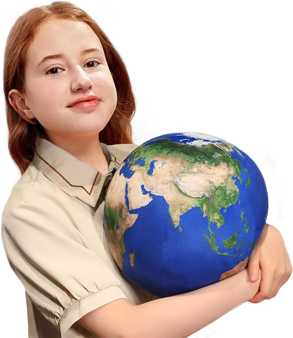 Ultra-Ealistic 3D Planet,Moon,Earth,The Sun,Pillow Plush Toys,For Kids Teens Adults, for Teachers and Parents, Educational Toy Learning, 10.6 in (The Earth)