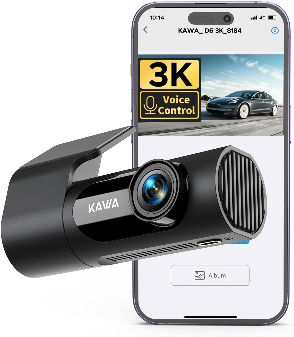 3K Dash Cam with Voice Control WiFi Mini Car Camera 32GB SD Card