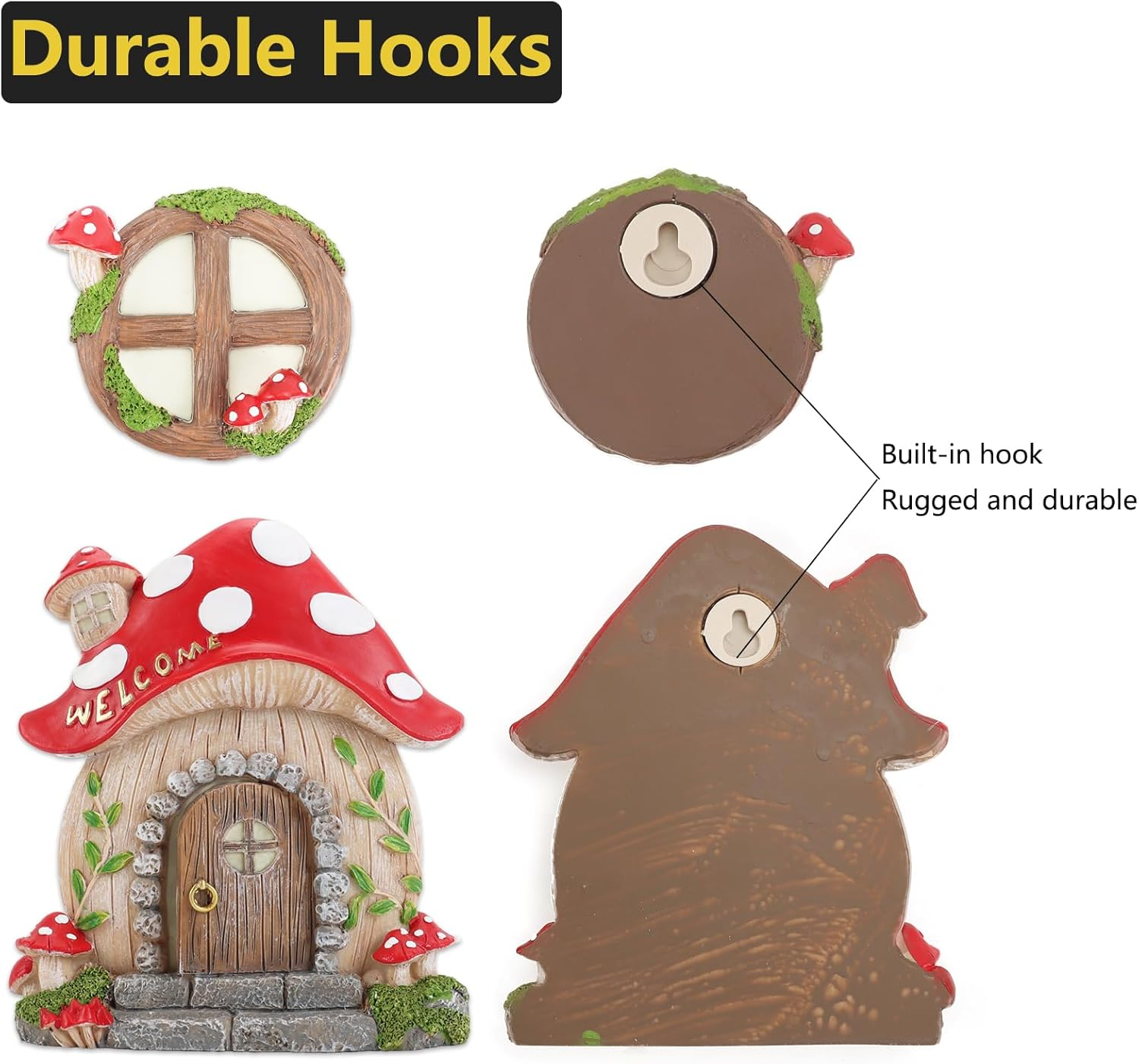 Miniature Fairy Garden Accessories Christmas Decorations Mushroom Fairy Door ... - Picture 8 of 15