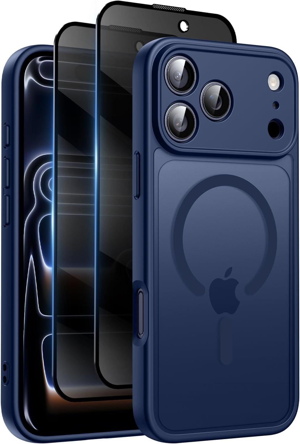 for iPhone 17 Pro Max Case, Privacy Screen Protectors X2, Blue