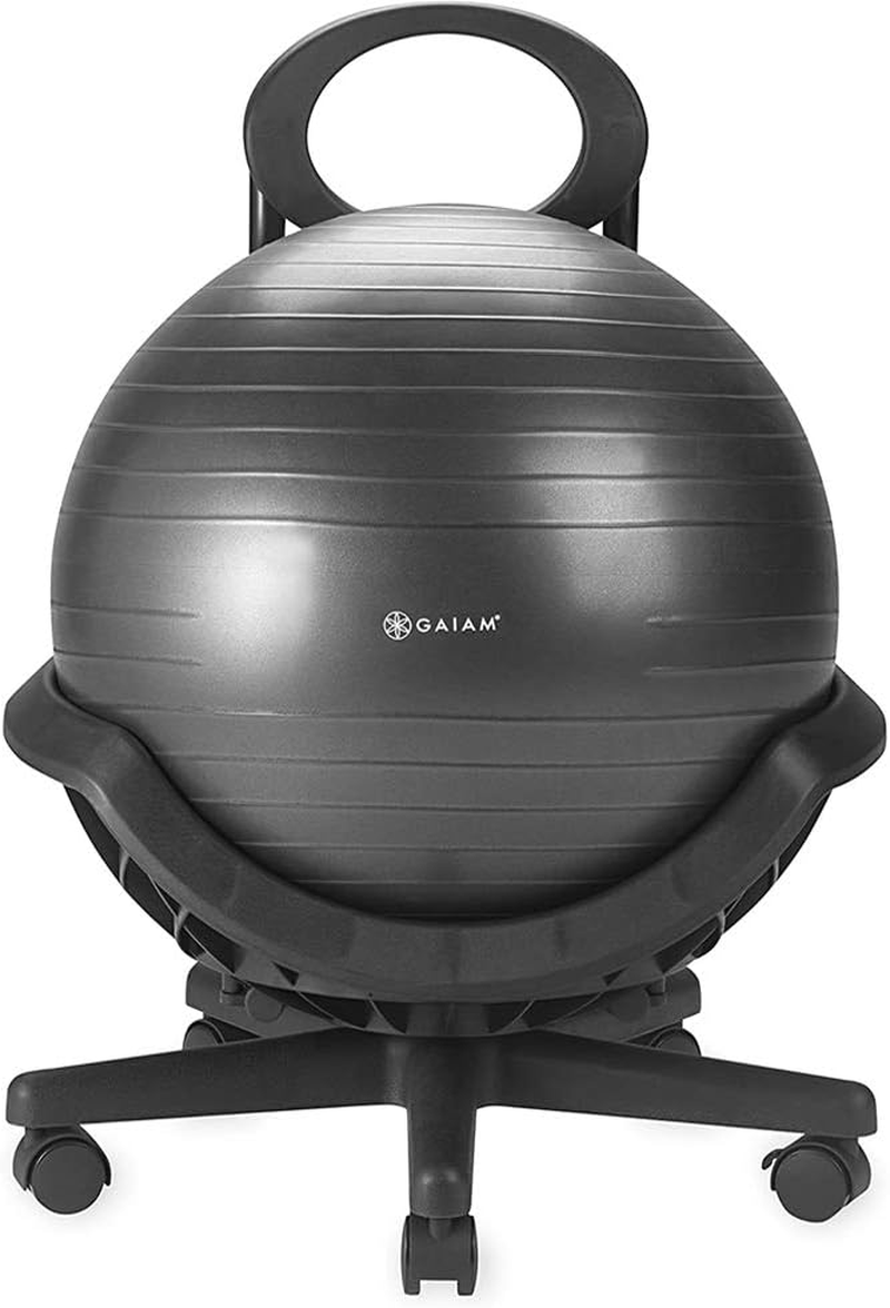 Ultimate Balance Ball Chair (Standard or Swivel Base Option) - Premium Exercise Stability Yoga Ball Ergonomic Chair for Home and Office Desk - 52Cm Anti-Burst Ball, Air Pump, Exercise Guide