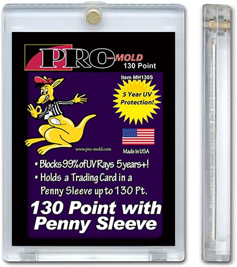Pro Mold Box (18)  130Pt. Magnetic One Touch Card Holders Holds Card with Penny Sleeve MH130S