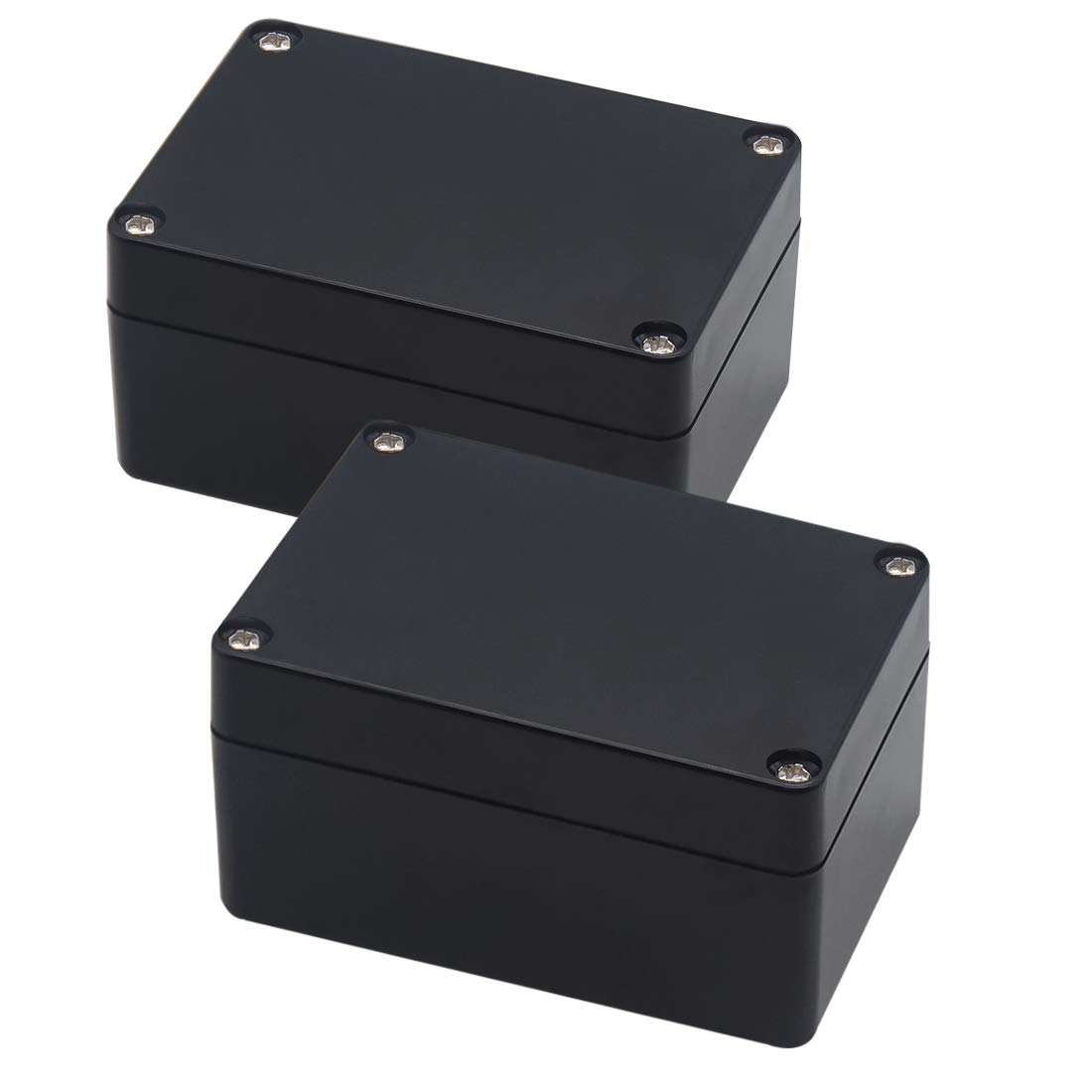 Junction Box,  Project Box IP65 Waterproof Outdoor Box ABS Plastic Electrical Boxes Electronic Enclosure Black 3.94 X 2.68 X 1.97 Inch (100X68X50Mm) (Pack of 2)